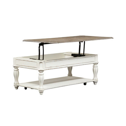 Magnolia Manor - Lift Top Cocktail Table - White