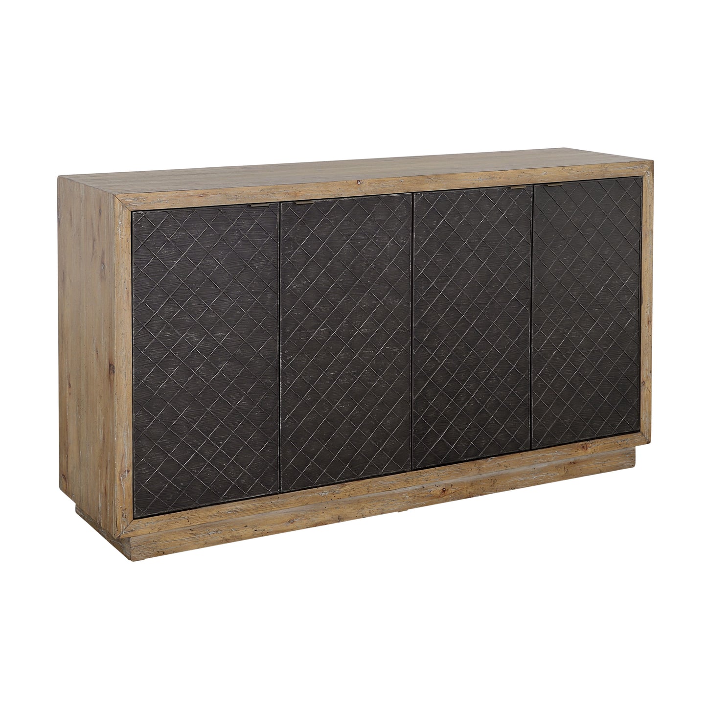 Tyler - Four Door Credenza - Natural / Black