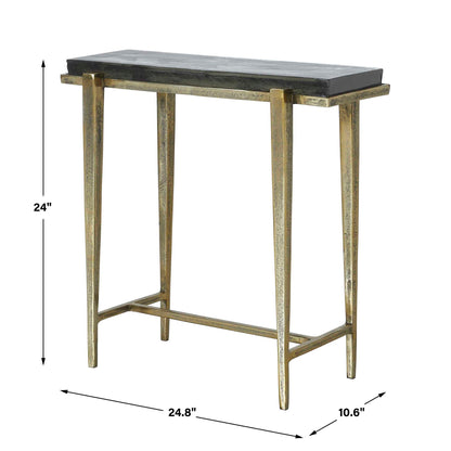 Preston - Rectangular Accent Table - Brass,Gold