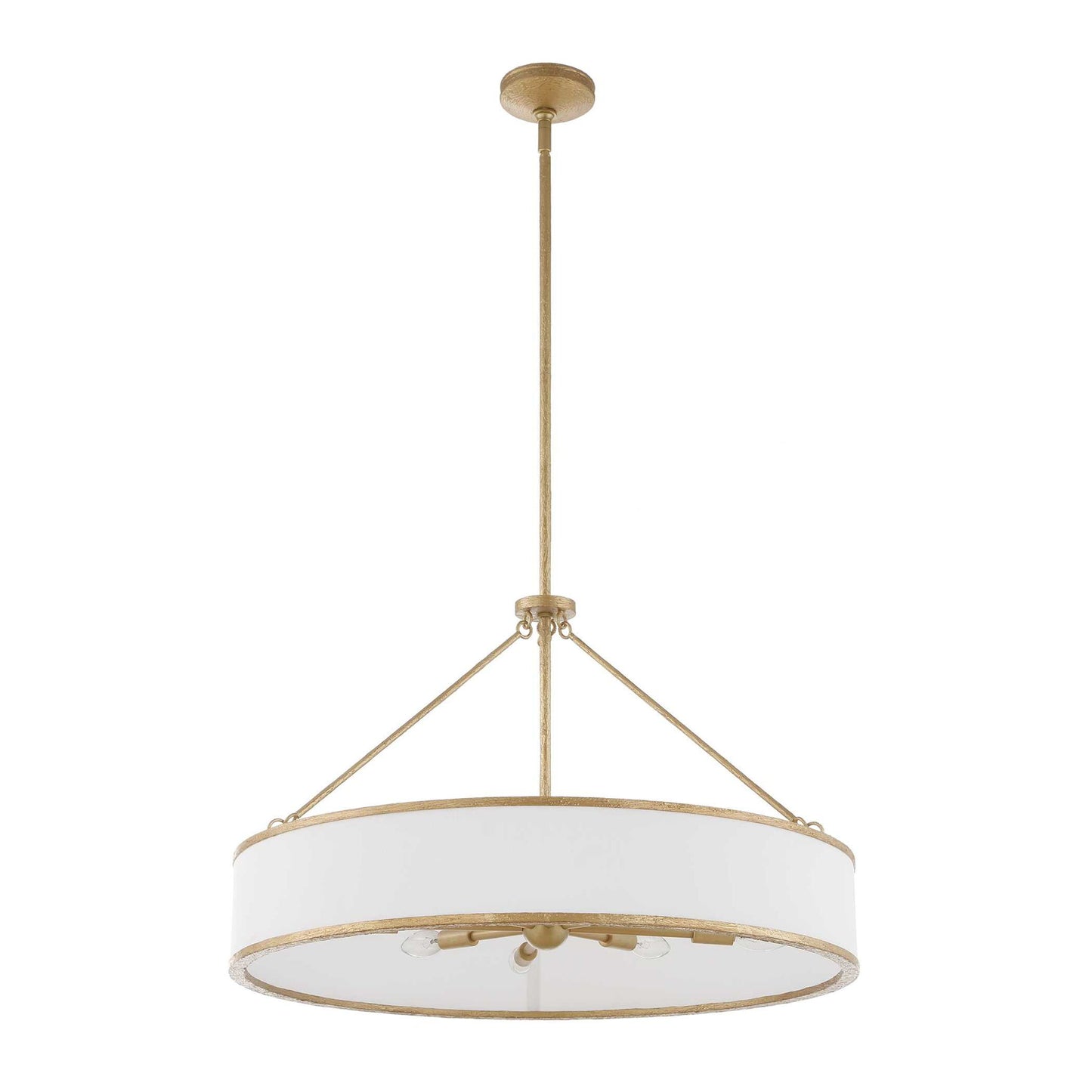 Algiers - 8 Light Drum Pendant - Gold / White