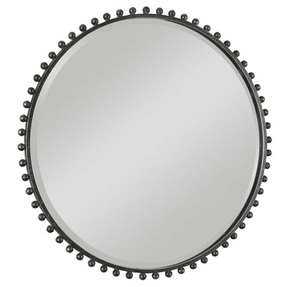 Taza - Round Iron Mirror - Dark Gray