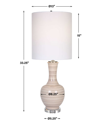 Chalice - Striped Table Lamp - Beige