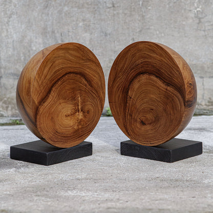 Teak And Noir - Bookends (Set of 2) - Light Brown