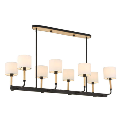 Franconia - 8 Light Pendant - Black / White