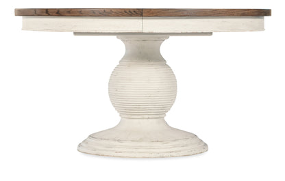 Americana - Round Pedestal Dining Table With One 22" Leaf