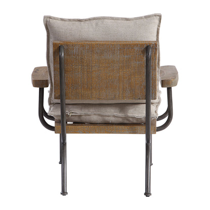 Declan - Industrial Accent Chair - Beige