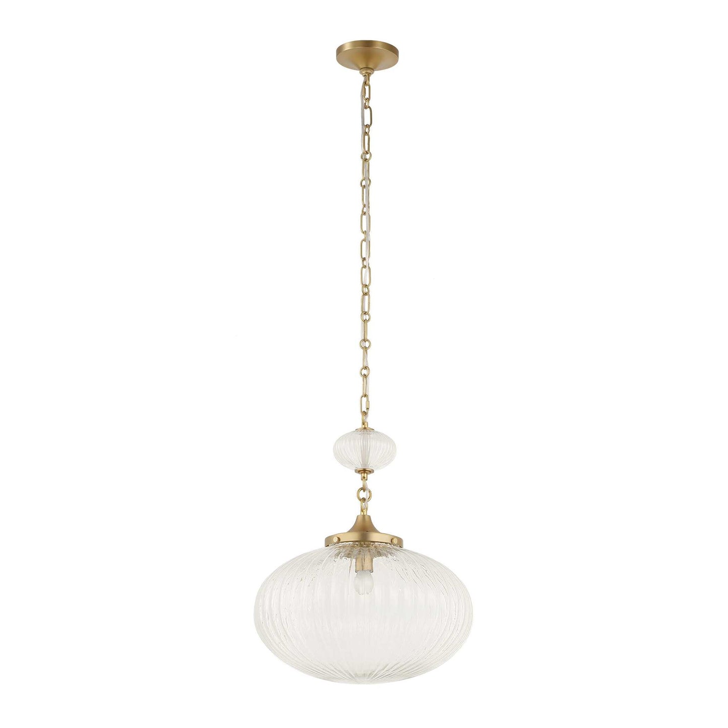 Bellaire - 1 Light Glass Shade Pendant - Gold