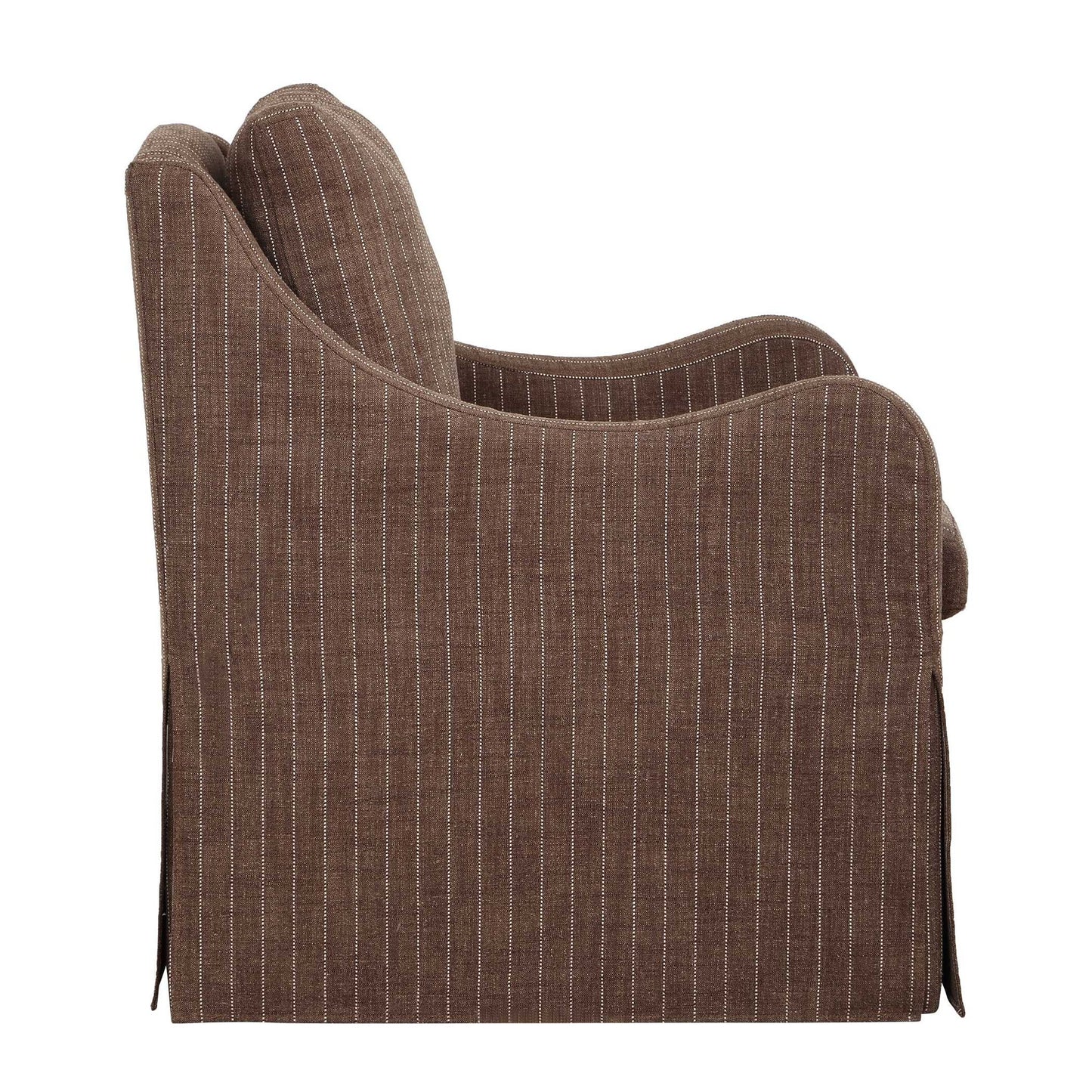 Luisa - Pinstripe Swivel Chair - Brown