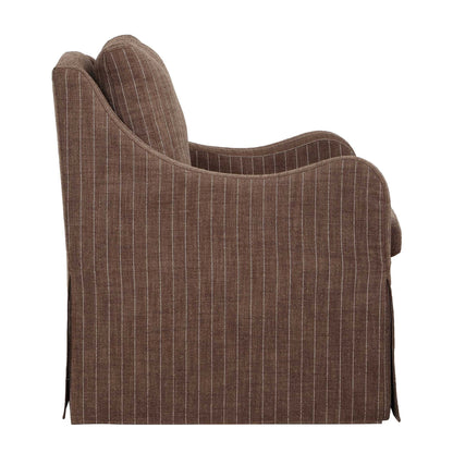 Luisa - Pinstripe Swivel Chair - Brown
