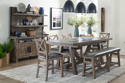 Lodge Dining - Upholstered Counter Bench - Siltstone