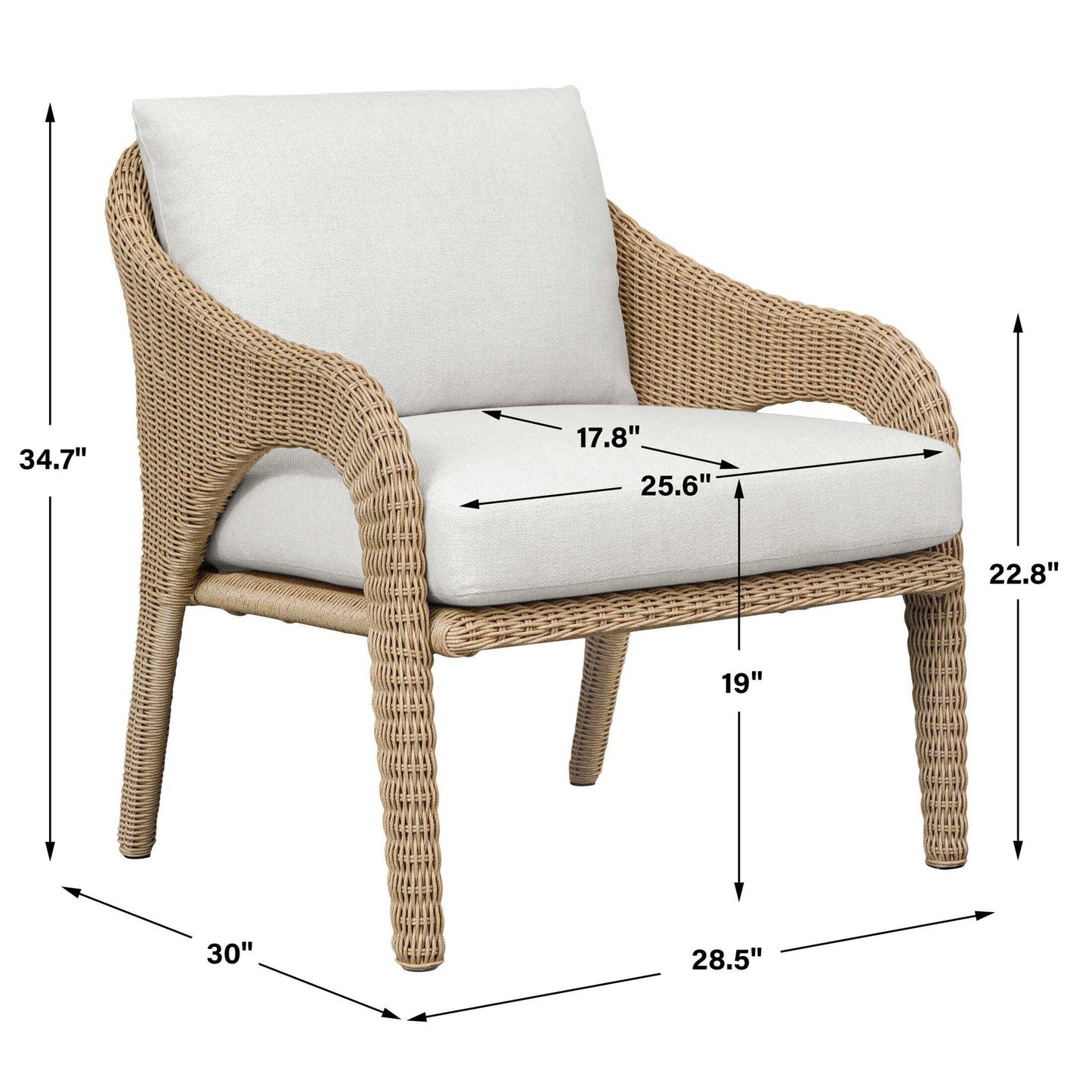 Kavali - Outdoor Wicker Lounge Chair - Woodtone