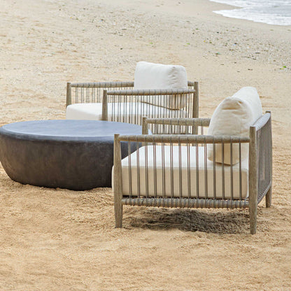 Borneo - Outdoor Lounge Chair - White / Dark Gray