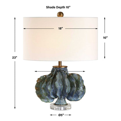 Ruffle Up - Table Lamp - Blue Green