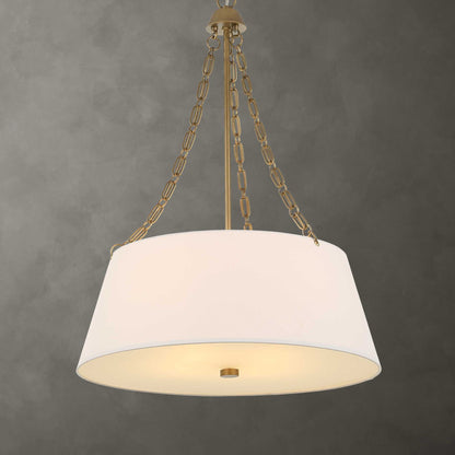 Andalucia - 4 Light Drum Pendant - Gold / White