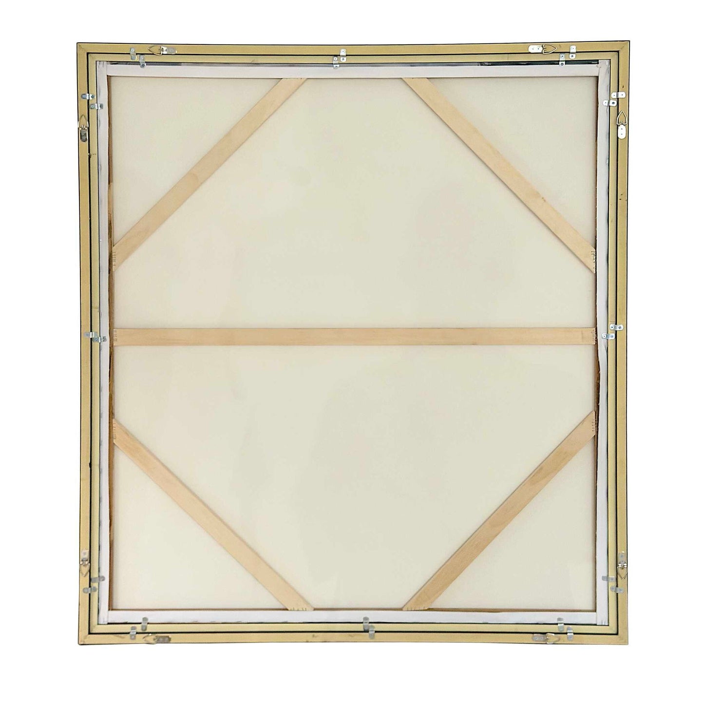 Green Fields - Framed Abstract Canvas - Black / Blue / Green / Orange / White / Yellow