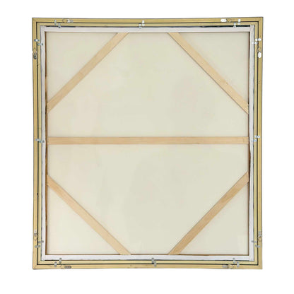 Green Fields - Framed Abstract Canvas - Black / Blue / Green / Orange / White / Yellow