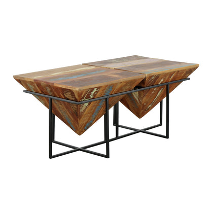 Vintage Peaks II - Rectangular Pyramid Cocktail Table - Trippton Multi