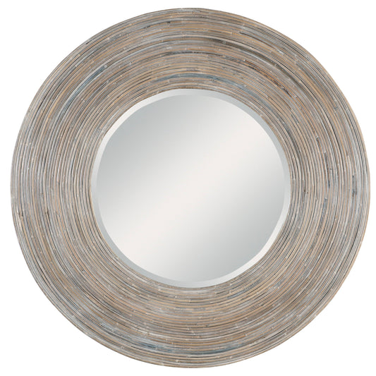 Vortex - White Washed Round Mirror