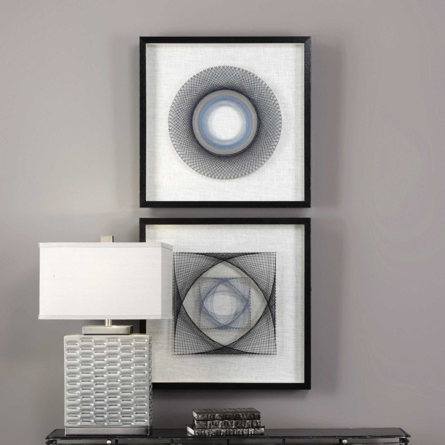 String Duet - Geometric Art (Set of 2) - Black