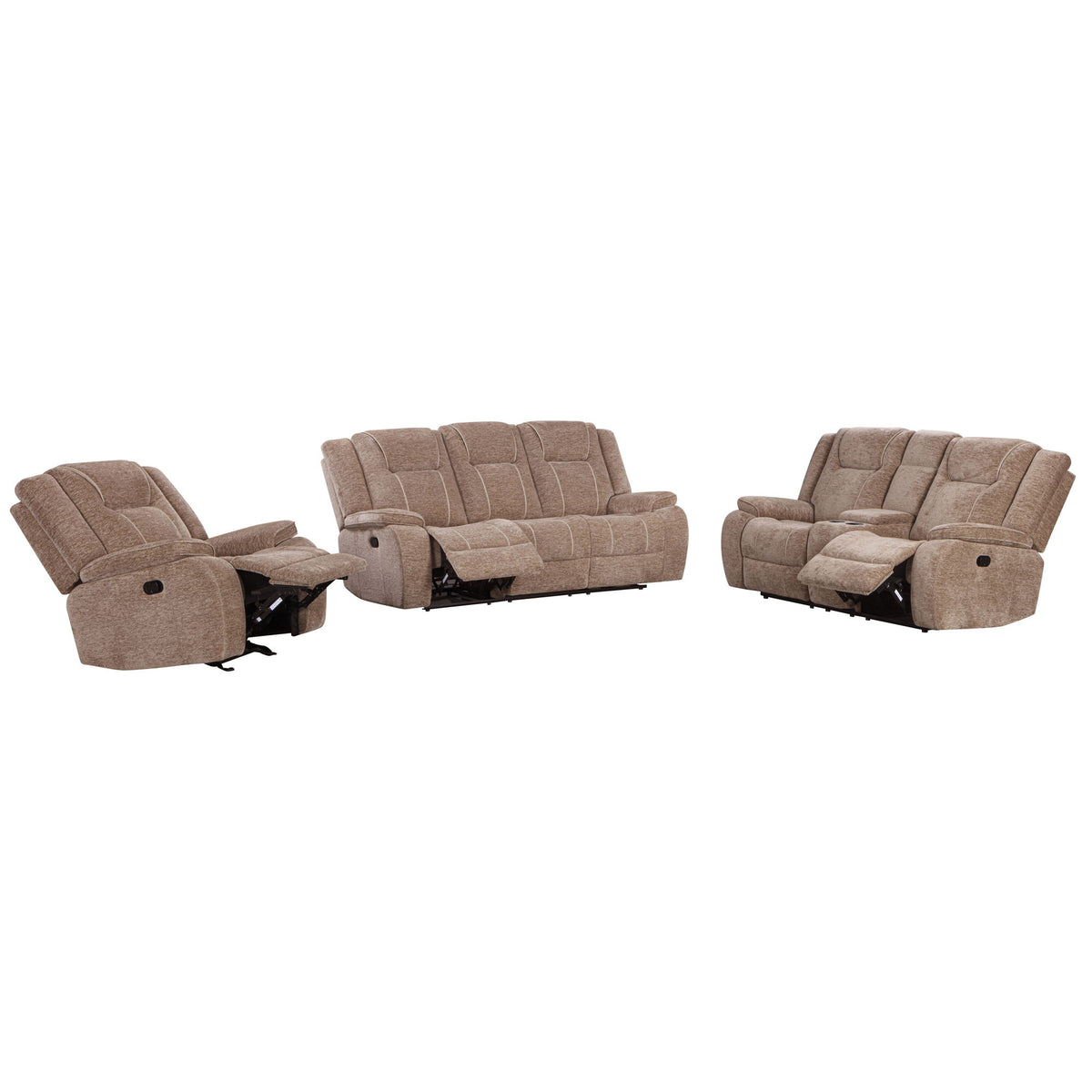 Bruno - Manual Console Loveseat - Plush Tobacco