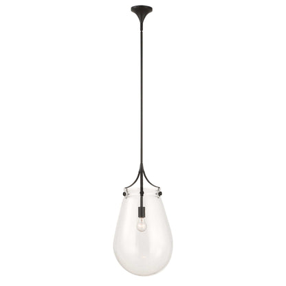 Dewdrop - 1 Light Glass Shade Pendant - Black