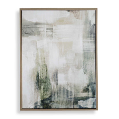Subliminal Drift - Framed Modern Art - Black / Brown / Gray / Green / White