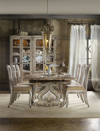 Chatelet - Refectory Rectangle Trestle Dining Table With Two 22" Leaves - Paris Vintage