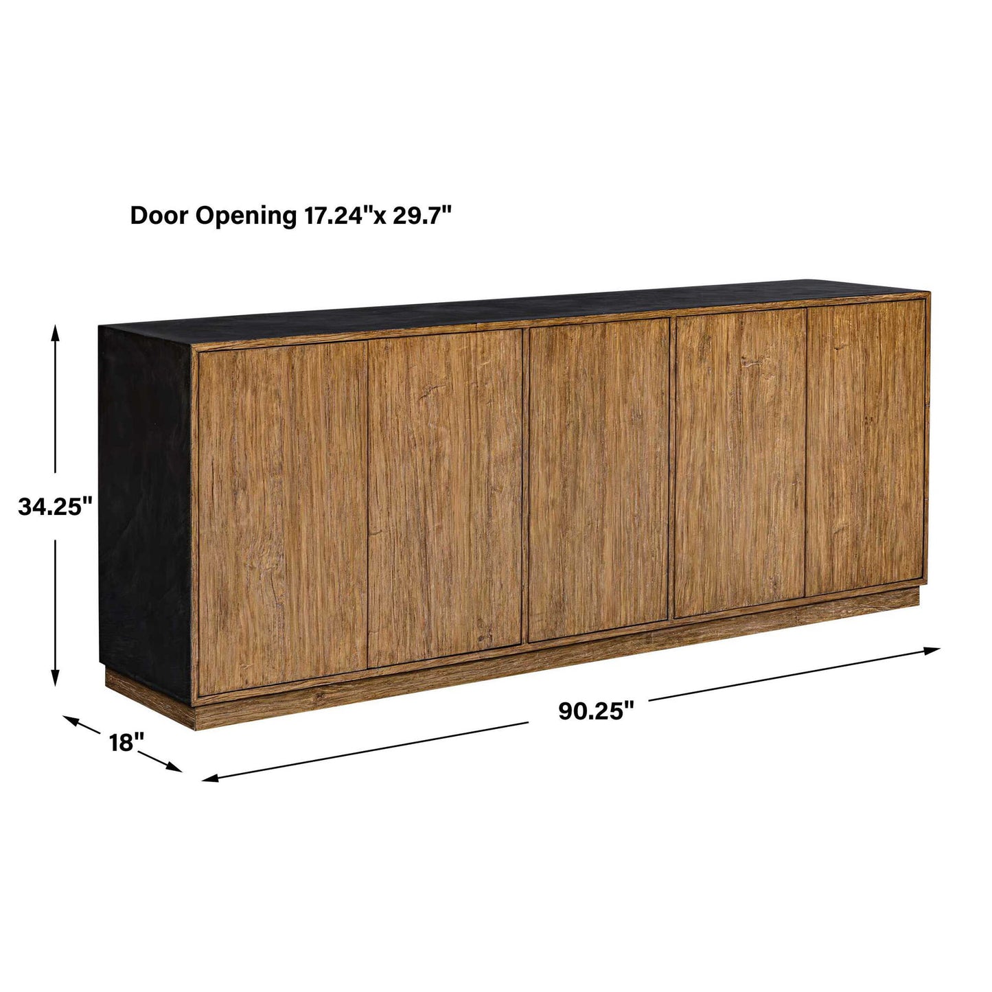 Kelvin - 5 Door Wood Media Console - Light Brown