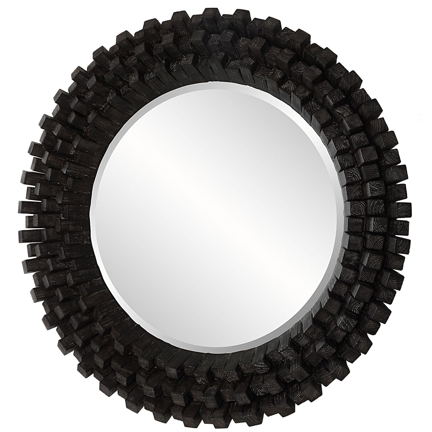 Circle Of Piers - Round Mirror - Black