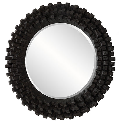 Circle Of Piers - Round Mirror - Black