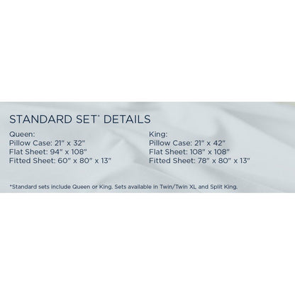 Linens - Tempur Luxe Egyptian Cotton Sheet Set - Sleepy Blue