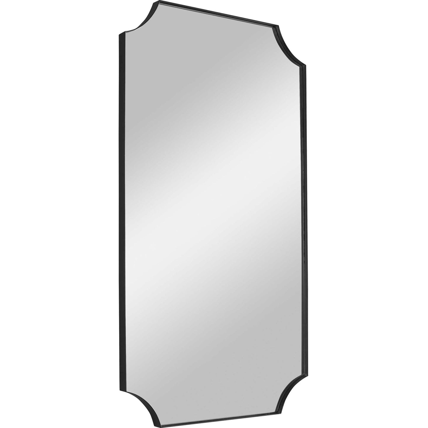 Lennox - Scalloped Corner Mirror - Black