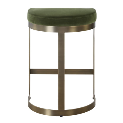 Ivanna - Brass Counter Stool - Moss