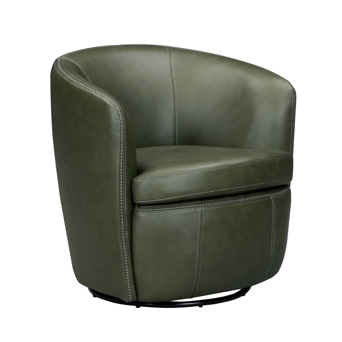 Barolo - 100% Italian Leather Swivel Club Chair (Set of 2)