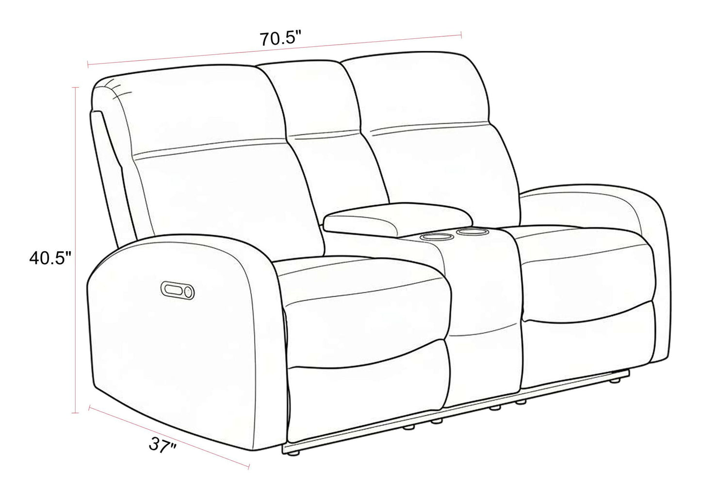 Tuscany - Power Reclining Console Loveseat - Whiskers Nature