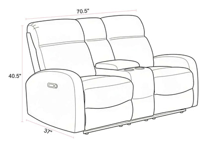 Tuscany - Power Reclining Console Loveseat - Whiskers Nature
