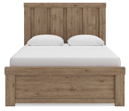 Oliandon - 3 Pc. - Queen Panel Bed, Dresser And Mirror - Light Brown
