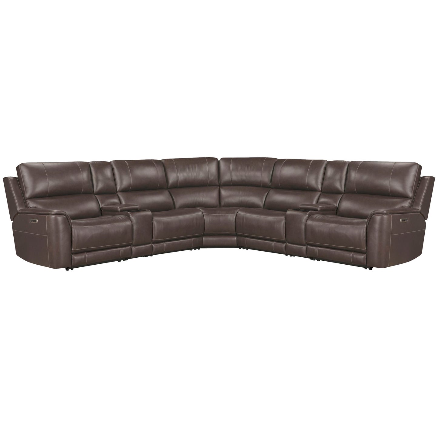 Easton - 7 Piece Zero Gravity Power Reclining Sectional With Power Adjustable Headrests - Steamboat Brown
