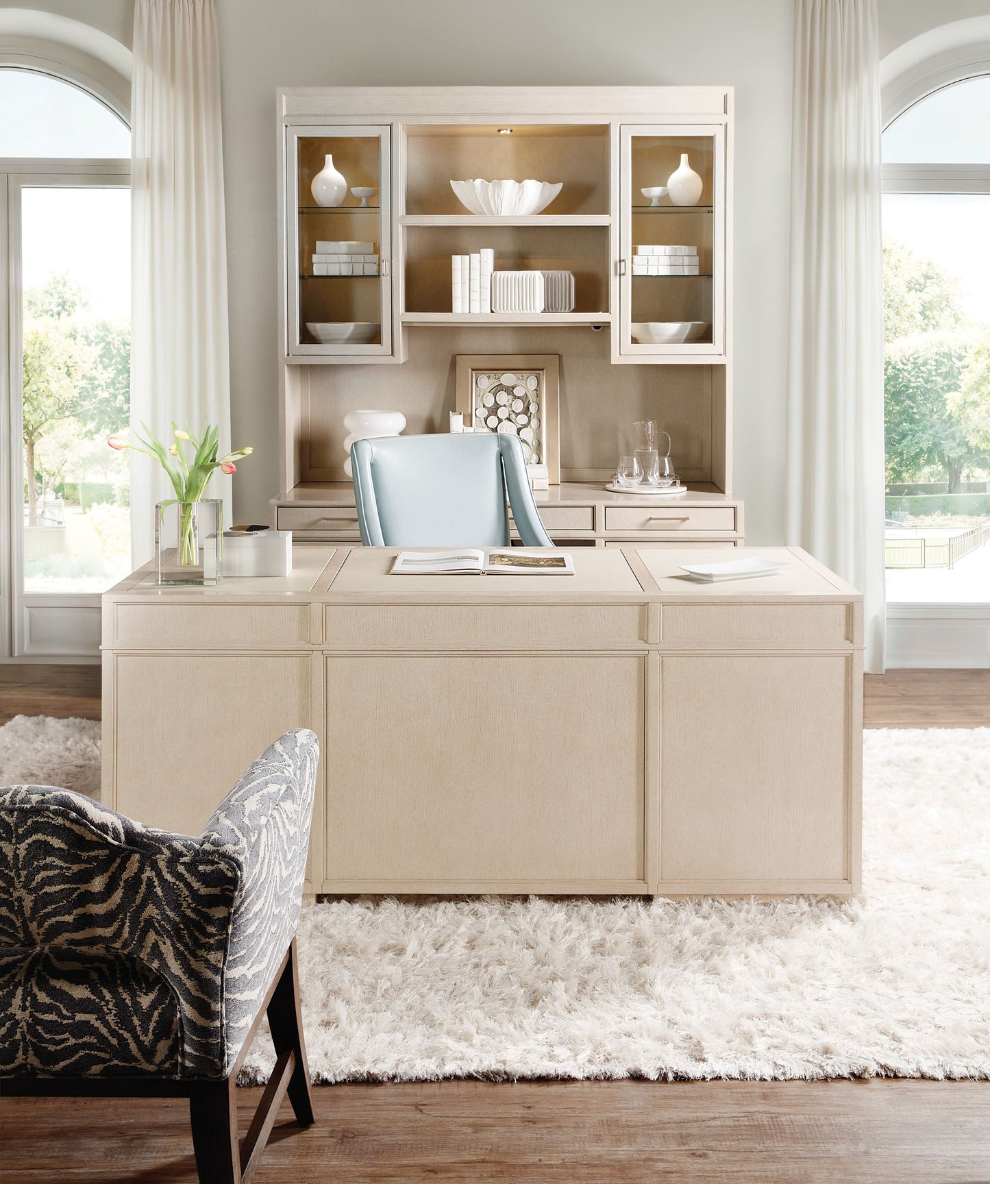 Marlowe - Executive Desk - Polished Limestone