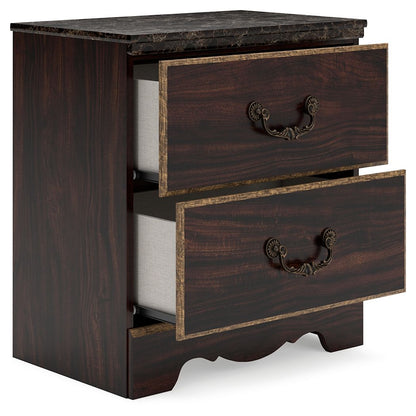 Glosmount - Two-tone - Two Drawer Night Stand