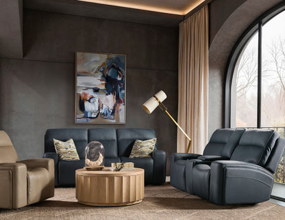 MS - Riverton Power Sofa With Power Headrest And Lumbar - Black