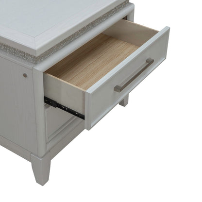 Reflections - Nightstand With Lights and Charging Station - White