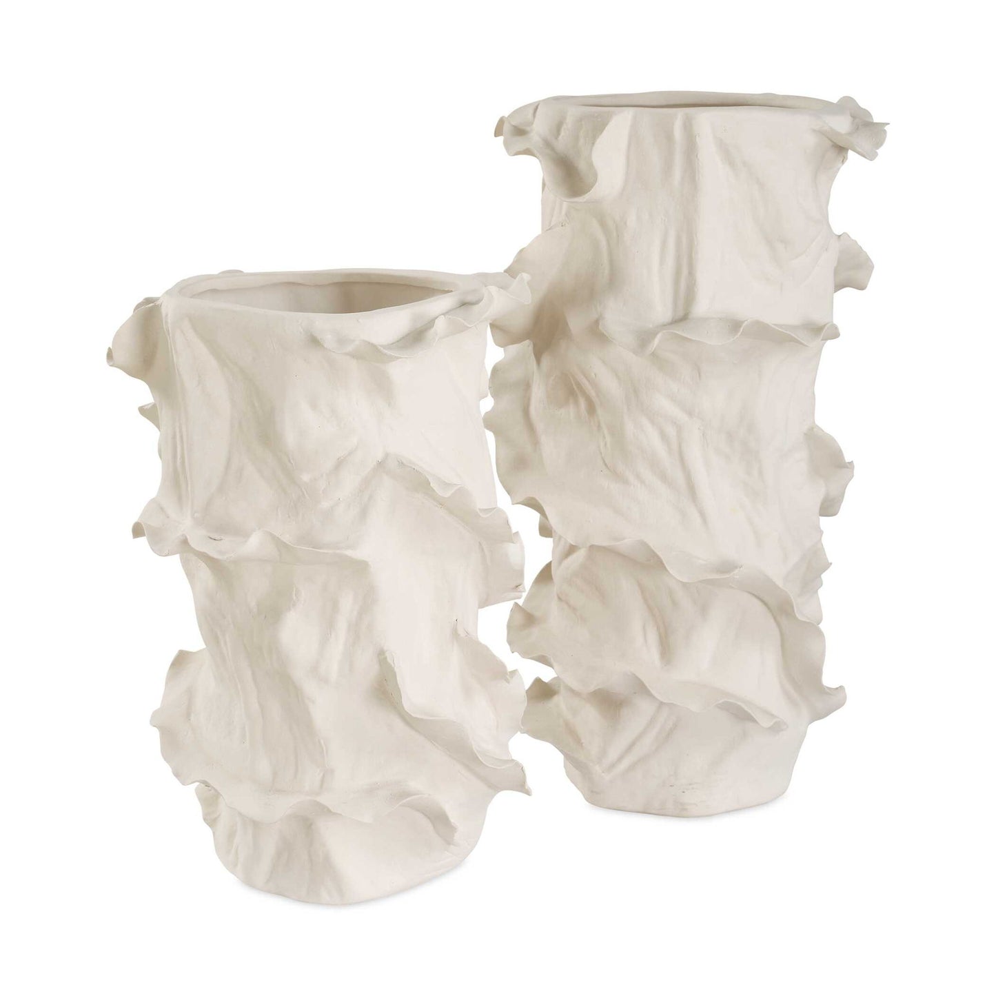 Ripple Crest - Vases (Set of 2) - White