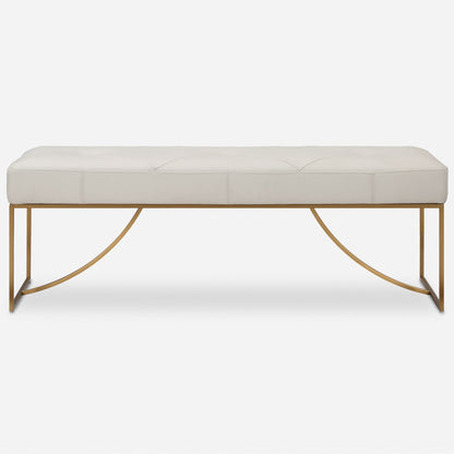 Swale - Ivory Leather Bench