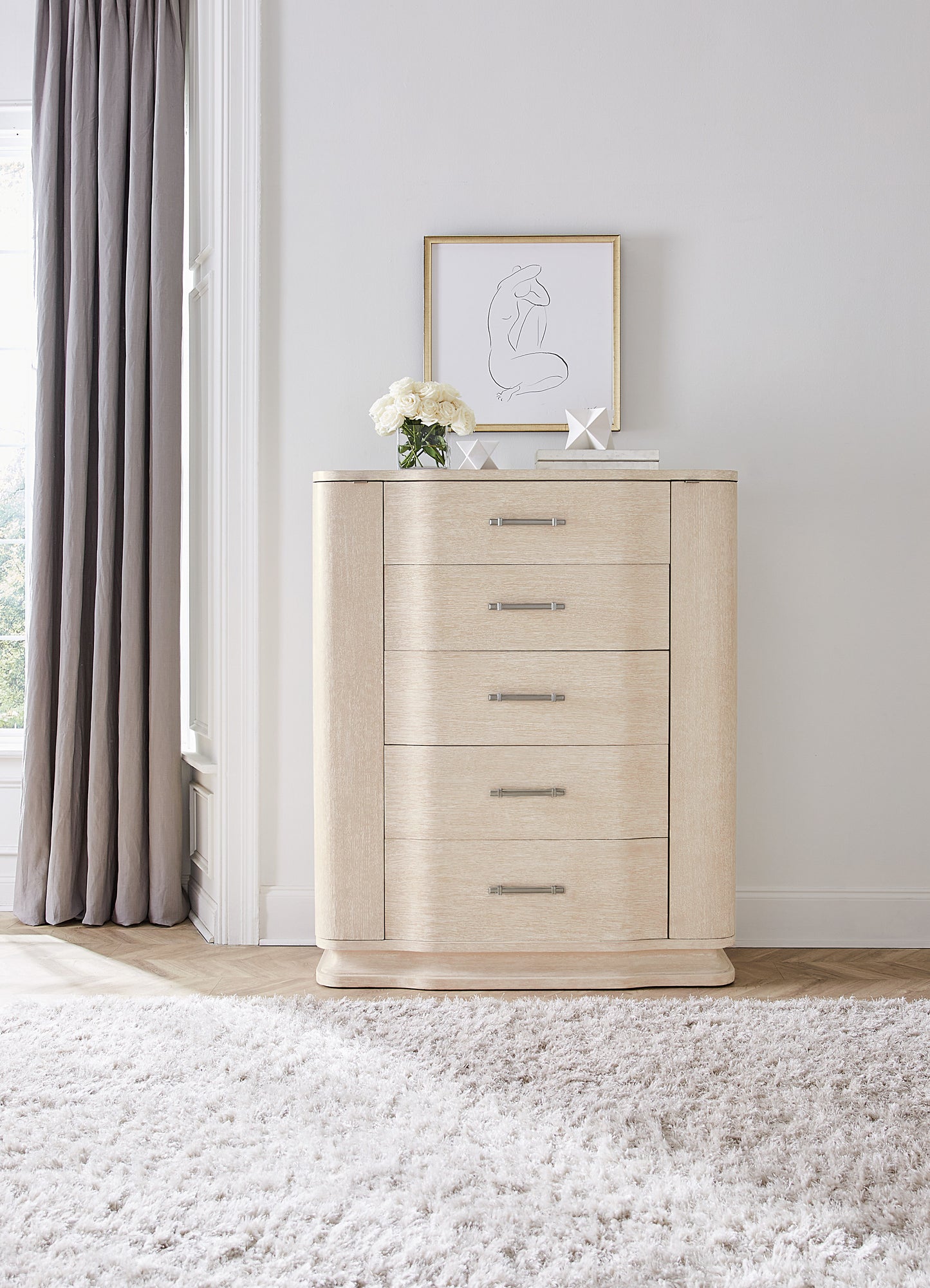 Nouveau Chic - Five Drawer Chest - Light Brown