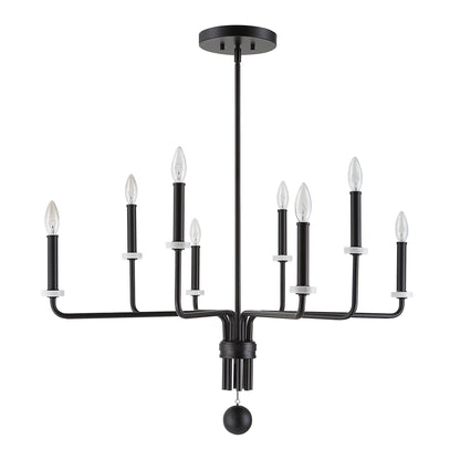 Ebony - Elegance 8 Light Chandelier - Black