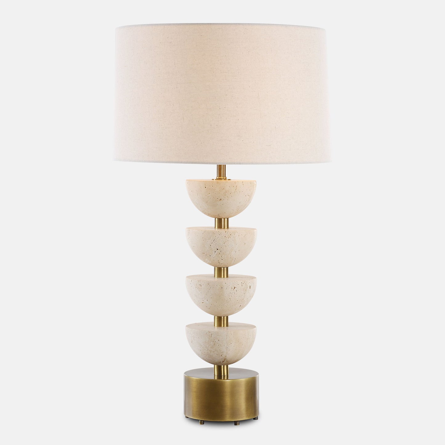 Hemisphere - Travertine Table Lamp - Beige