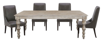 Crossings - Rectangular Dining Table With 4 Upholstered Chairs - Whitewash & Black