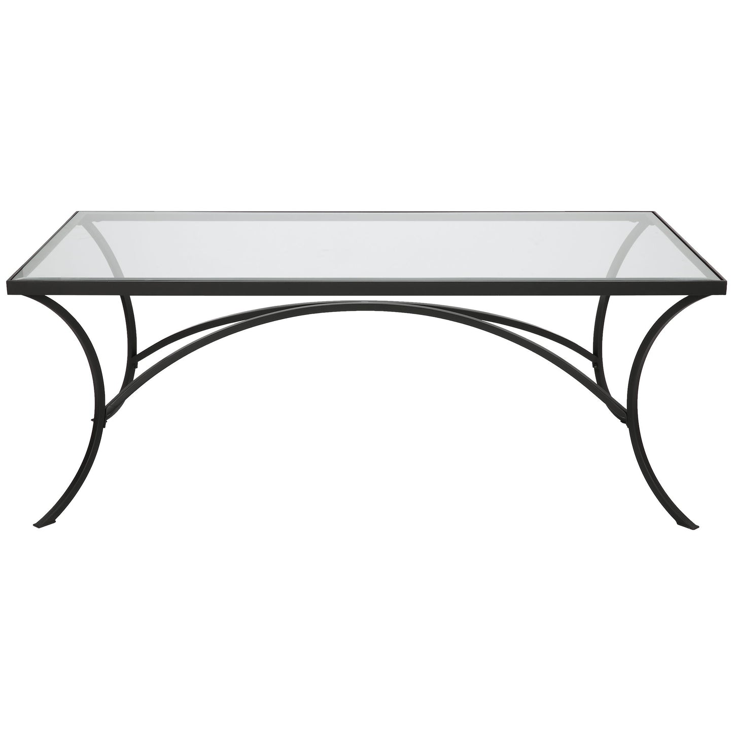 Alayna - Metal & Glass Coffee Table - Black