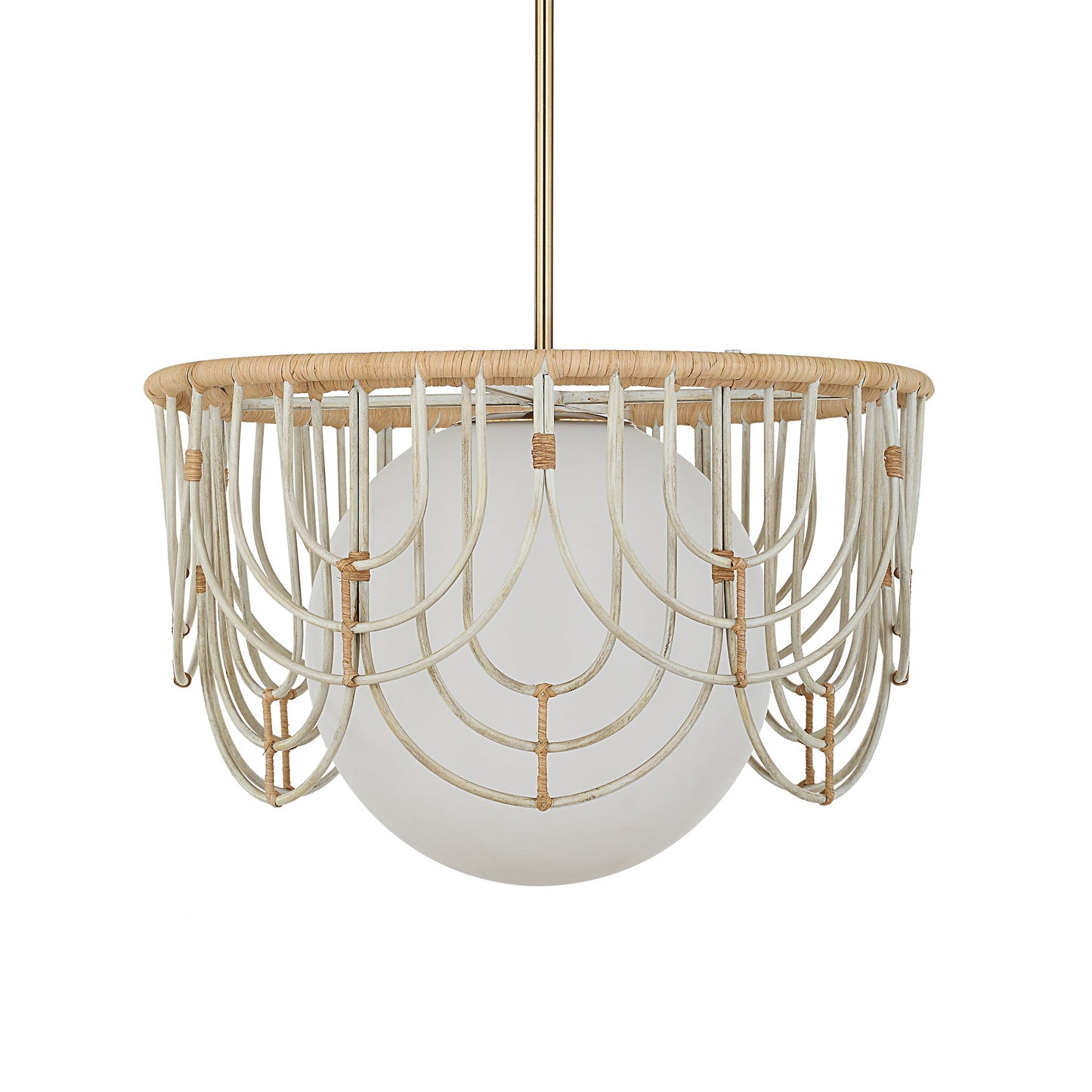 Arches - 1 Light Rattan Pendant - Light Brown